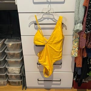 Yellow cutout swimsuit (runs small more like M fit)
